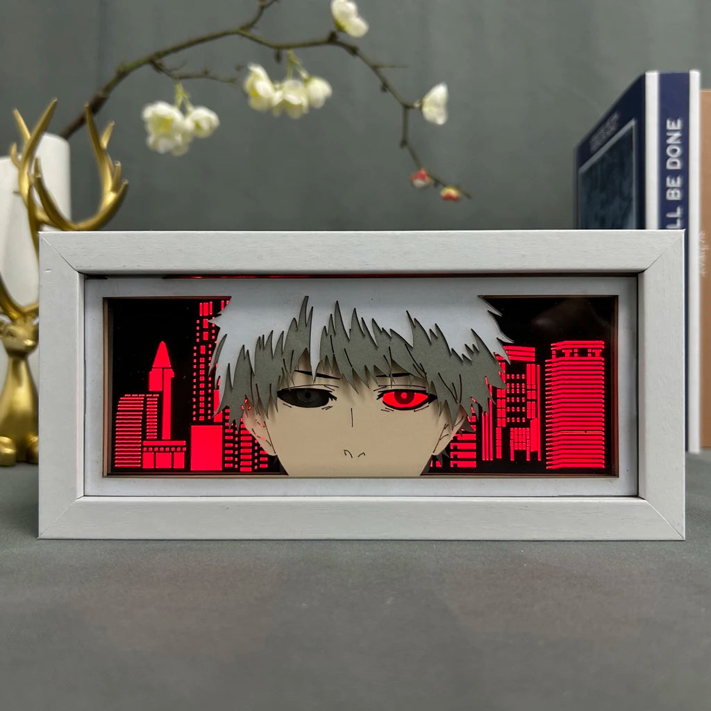 Luminária Ken Kaneki: O Brilho da Humanidade Intocada